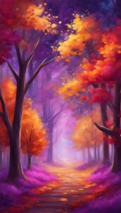 purple Fall Foliage background wallpaper illustration 4