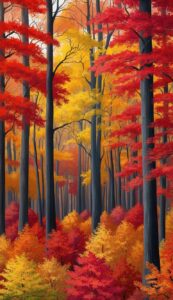 red Fall Foliage background wallpaper illustration 1