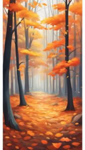 red Fall Foliage background wallpaper illustration 2