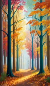 vintage Fall Foliage background wallpaper illustration 1