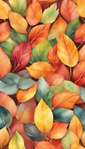 watercolor Fall Foliage background wallpaper illustration 2