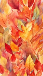 watercolor Fall Foliage background wallpaper illustration 3