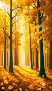 yellow Fall Foliage background wallpaper illustration 1