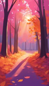 autumn sunset illustration background