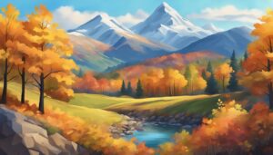 blue autumn illustration background