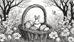 easter black and white illustration background