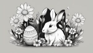 easter black and white illustration background