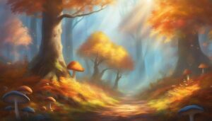 fairy autumn forest illustration background
