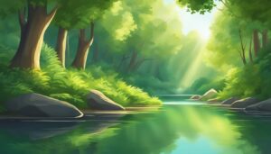 forest river illustration background