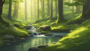 forest river illustration background