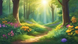 forest trail illustration background
