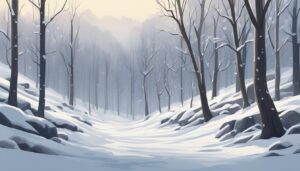 forest winter snow illustration background