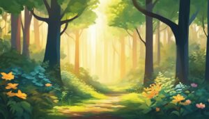 magic forest illustration background