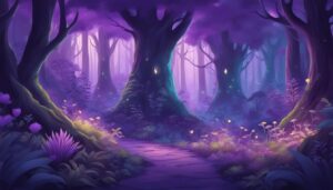 magic forest purple illustration background