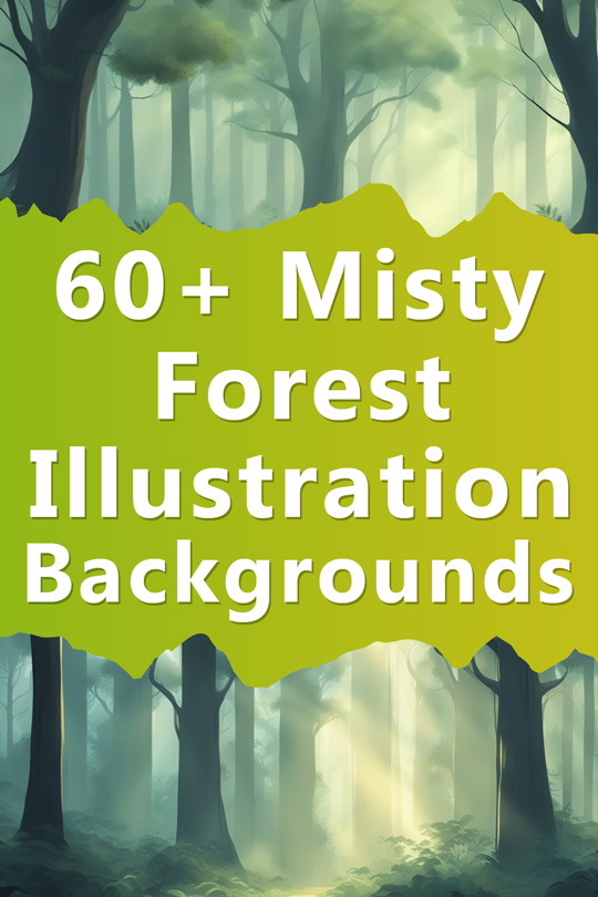 misty forest illustration backgrounds