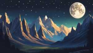 mountains at night illustration background