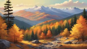 mountains autumn fall illustration background