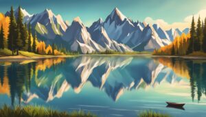 mountains lake illustration background