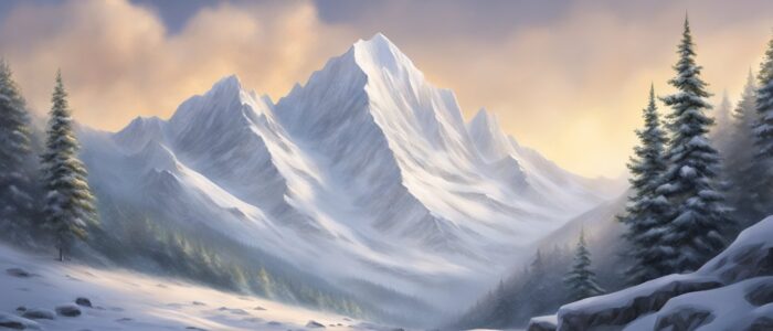 mountains snow winter illustration background