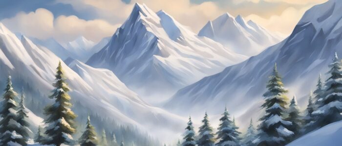 mountains snow winter illustration background