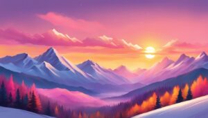 mountains sunrise illustration background