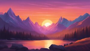 mountains sunset illustration background