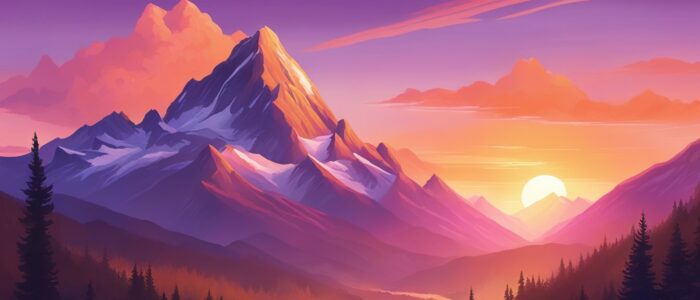 mountains sunset illustration background
