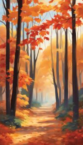red autumn illustration background