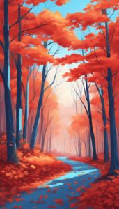 red autumn illustration background