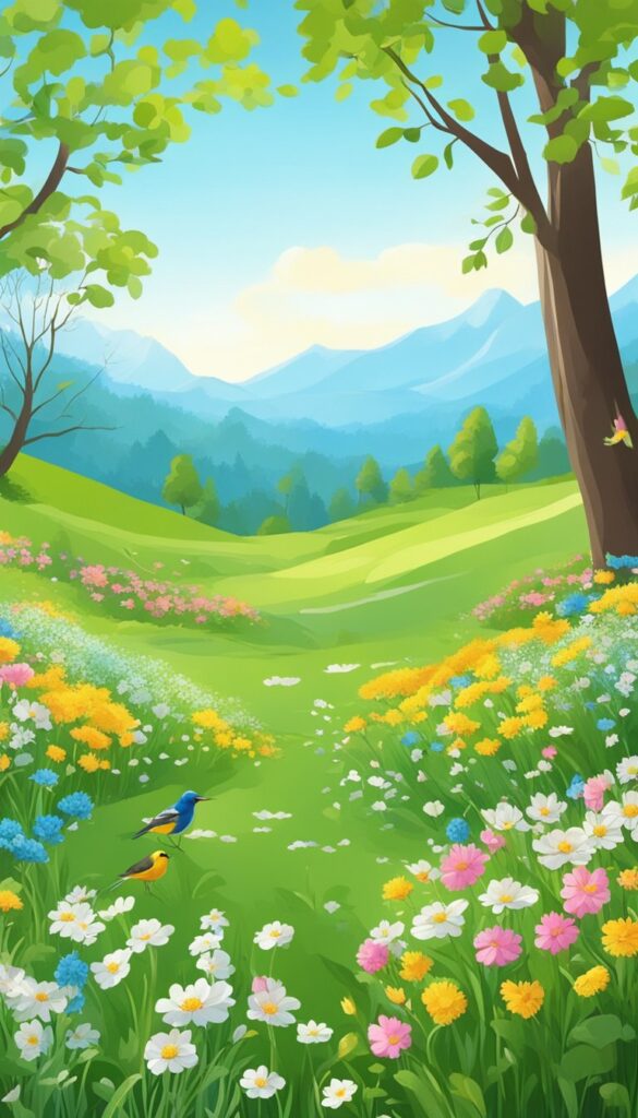 70+ Spring Season Illustration Backgrounds (Free Download) - Trails and ...