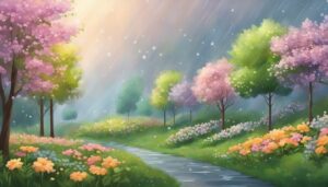 spring rain illustration background