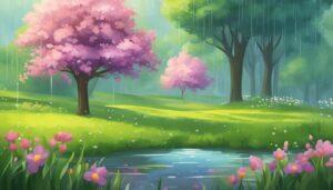 spring rain illustration background