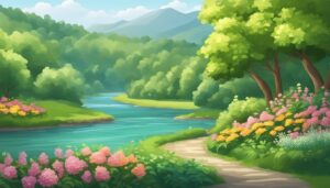 spring river illustration background