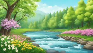 spring river illustration background