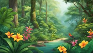 tropical forest illustration background