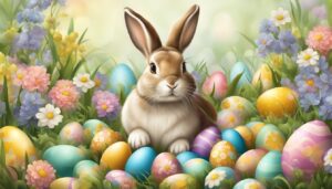 vintage easter bunny illustration background