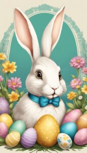 vintage easter bunny illustration background