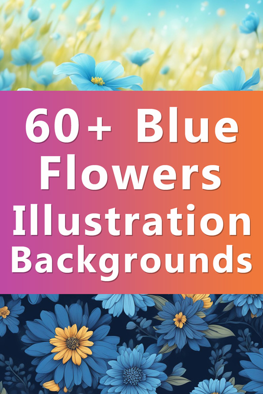 Blue Flowers Illustration Backgrounds Free