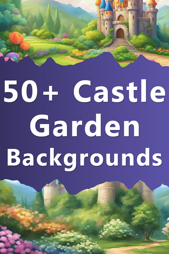 Castle Garden Background Illustrations