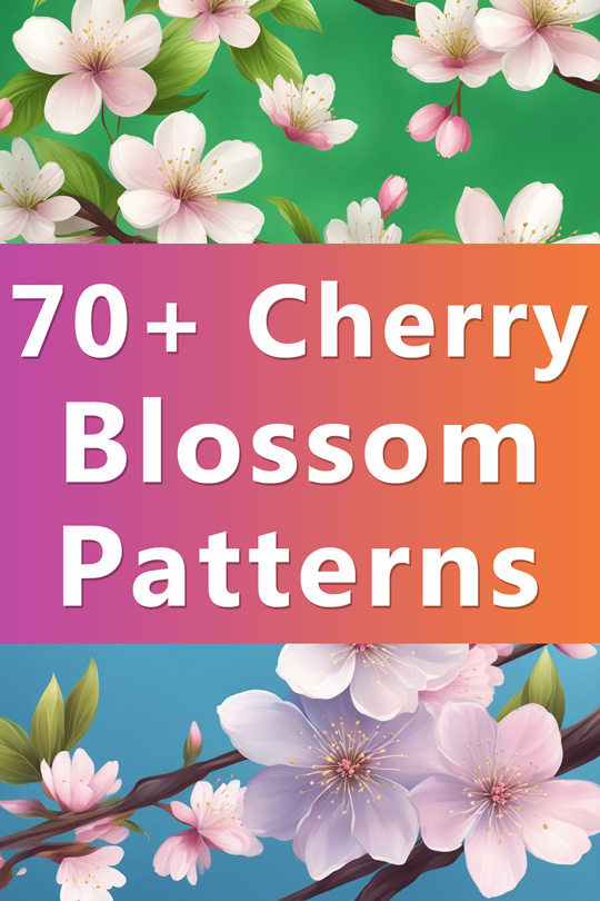 Cherry Blossom Pattern Background Illustrations