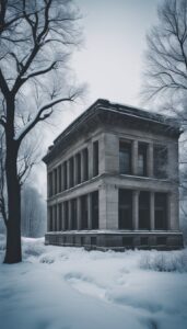 abandoned place winter aesthetic background