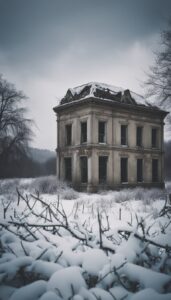 abandoned place winter aesthetic background
