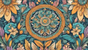 boho floral pattern background illustration