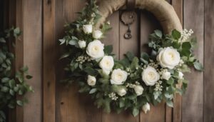 Burlap Wedding Wreath Idea Aesthetic