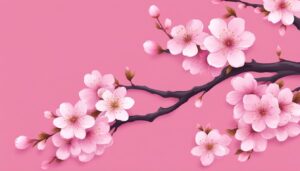 cherry blossom sakura pattern pink background illustration