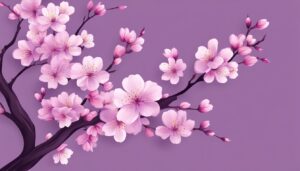 cherry blossom sakura pattern purple background illustration