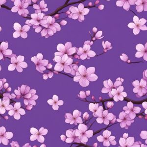 cherry blossom sakura pattern purple background illustration