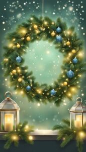 Christmas Wreath Wedding Backdrop Illustration
