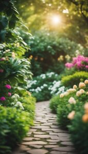 colorful garden blur background