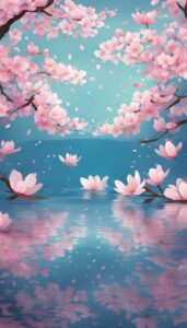 colorful japanese cherry blossom sakura pattern background illustration